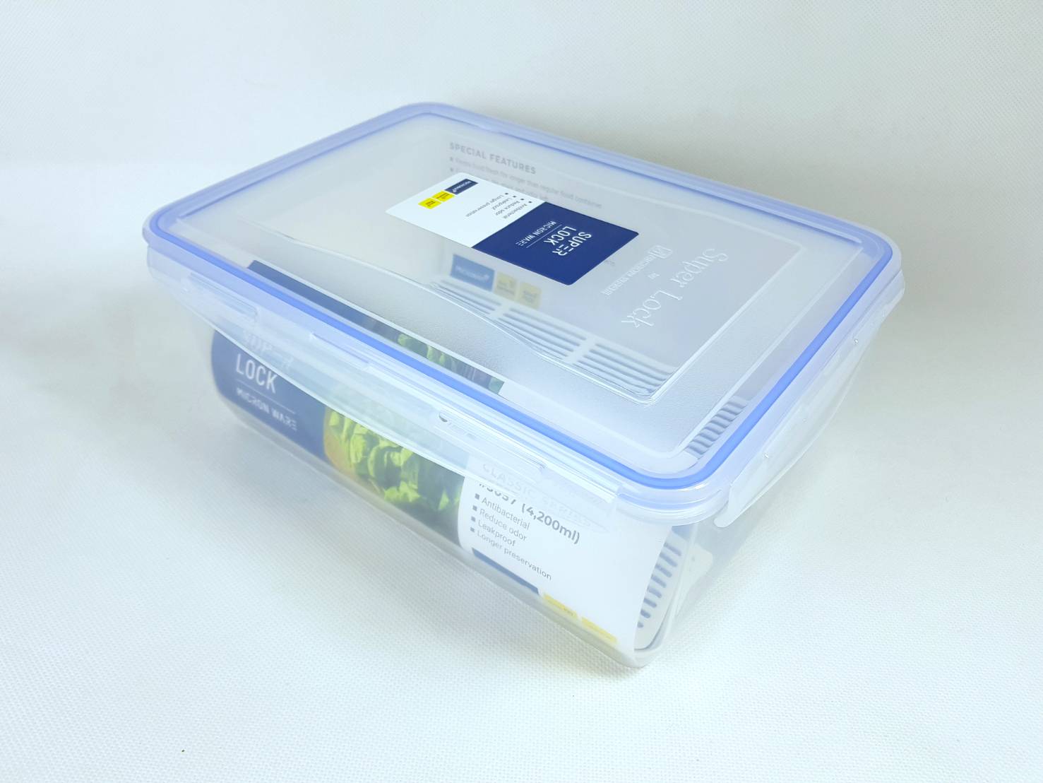 Small Evting กล่องถนอมอาหาร Super Lock รุ่น5057 บรรจุได้4200มล. มีฝาตะแกรงด้านใน ป้องกันความชื้น เข้าไมรโครเวฟได้ กล่องเก็บอาหาร กล่องเก็บผักสด