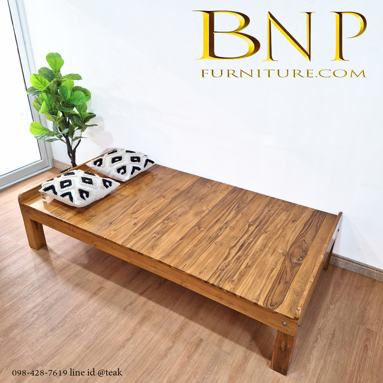 เตียงไม้สัก 3.5 ฟุต รุ่น มินิ