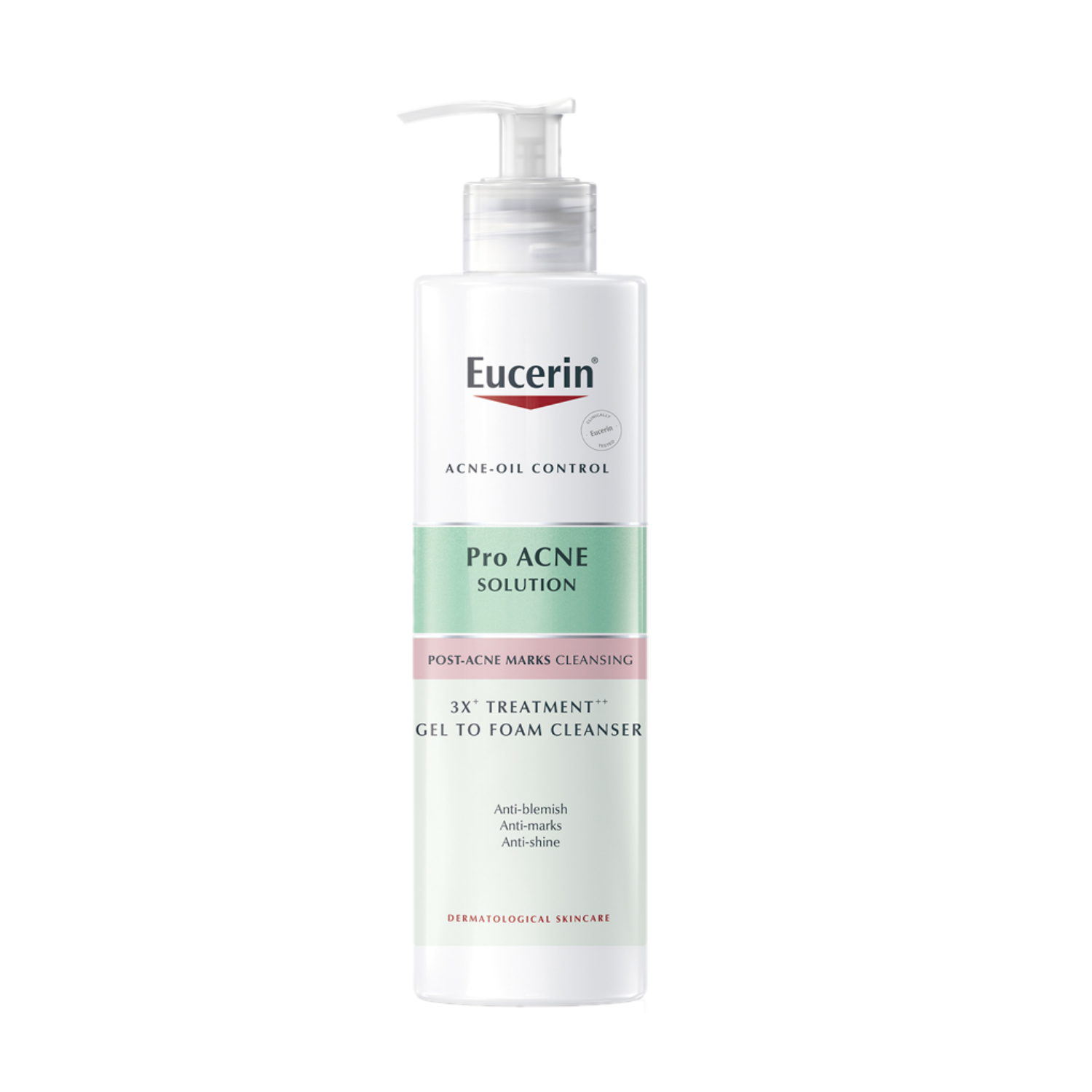 Eucerin Pro acne solution 3X+ treatment gel to foam cleanser 400 ml.