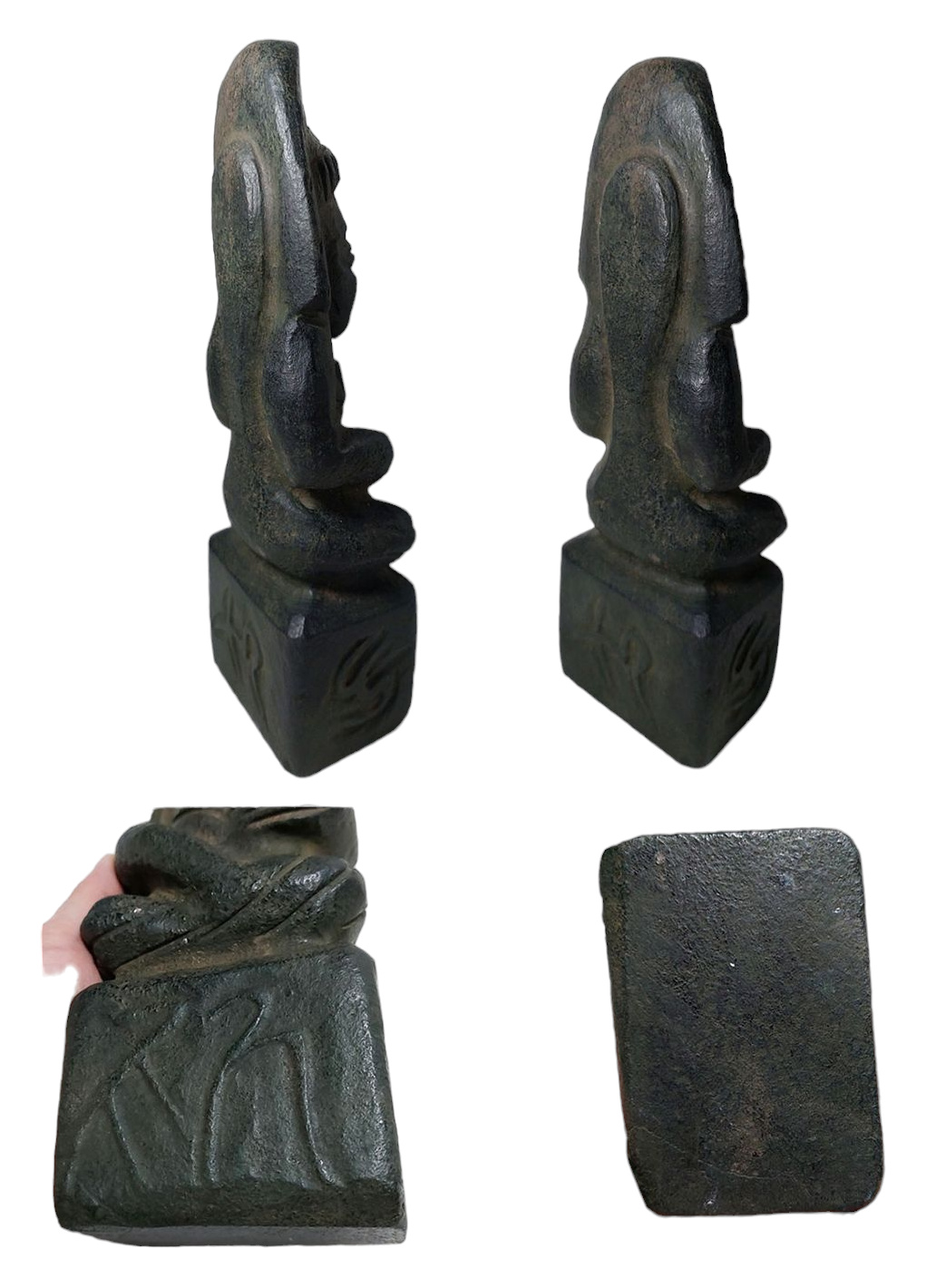 รูปปั้นหินแกะ พระหิน เทวรูปหิน สูง25cm(หินแม่เหล็กดูดติด)