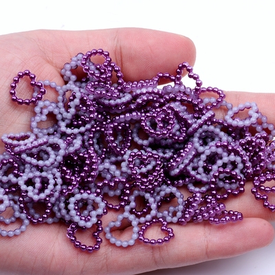 SKU-00917 มุกร้อยหัวใจโทนสีเดียว (25 อัน)