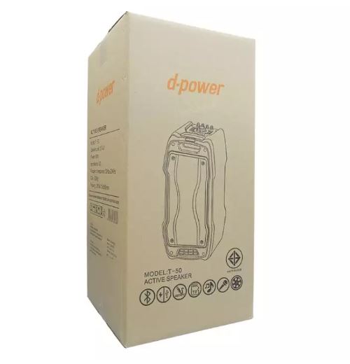 ลำโพง d-power T50 ลำโพงบลูทูธ คาราโอเกะ 2ไมค์ลอย 90W