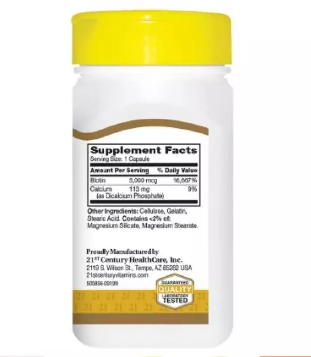 ไบโอติน, 21st Biotin 5000mcg