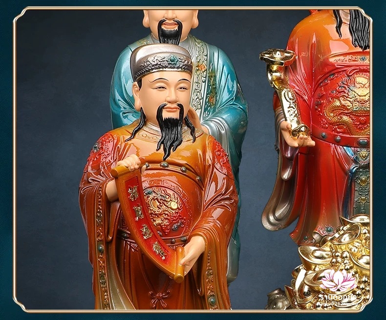 เทพเจ้าไฉ่ชิงเอี๊ย 5 ทิศ อู่ลู่ไฉเสิน อู่ลู่เสิน เทพเจ้าแห่งโชคลาภทั้งห้า งานเรซิ่นพรีเมียม ขนาด 12/16/19/26 นิ้ว