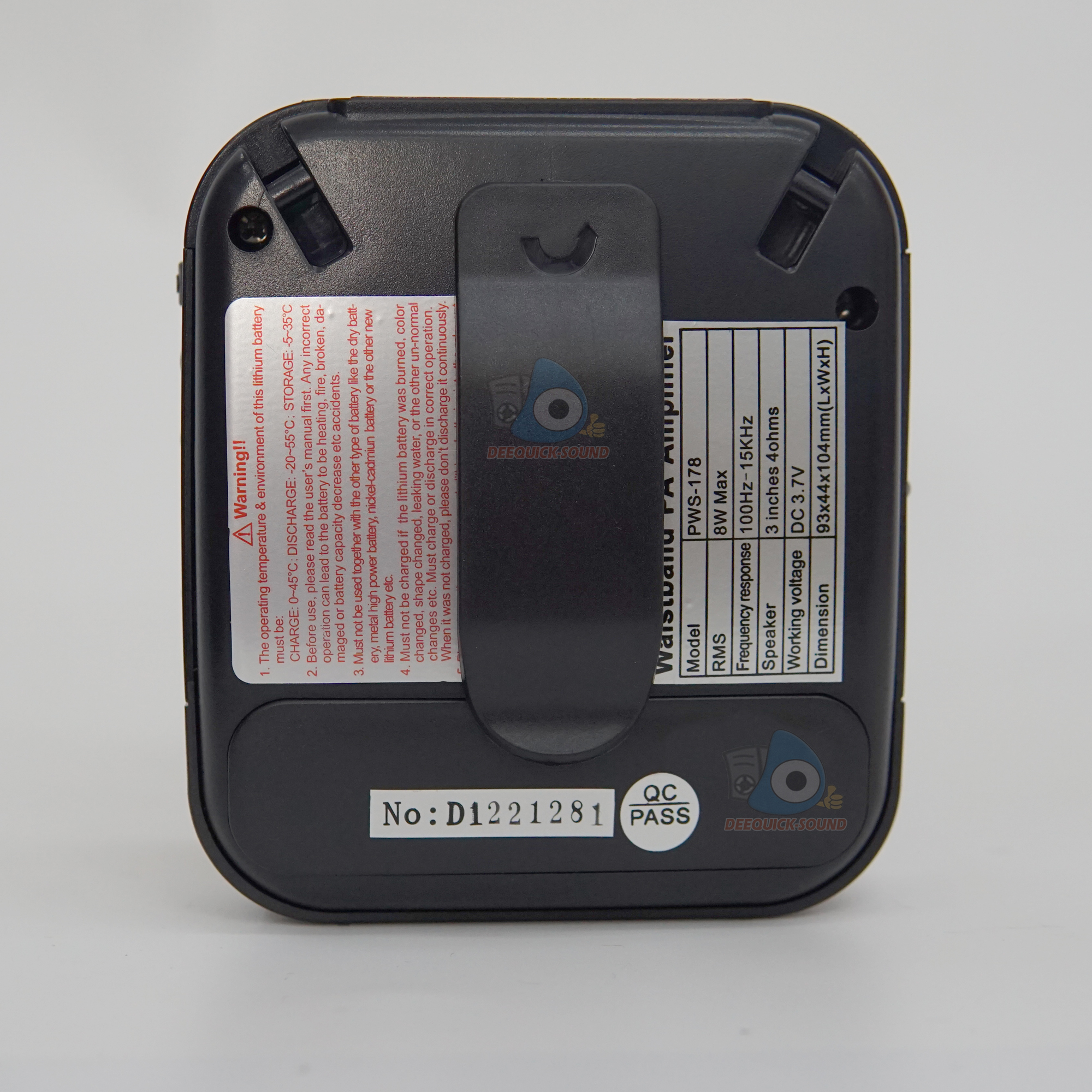 Deccon PWS-178 เครื่องเสียงพกพาคาดเอว มีไมโครโฟนพร้อมใช้งาน ลำโพงขยายเสียงไร้สายคาดเอว รองรับ MP3 USB/FM/บันทึกเสียง/Bluetooth รับประกันศูนย์ 12 เดือน