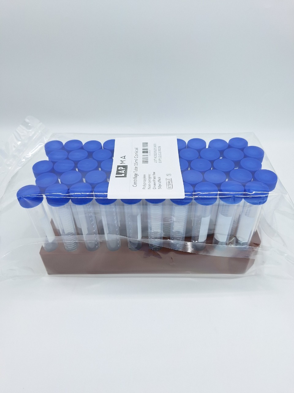 (ขายยกลัง) 15ml Centrifuge Tube ,E.O.Sterile, หลอดทดลองขนาด15ml ปราศจากเชื้อ 100ชิ้น/แพ็ค , 20แพ็ค/กล่อง