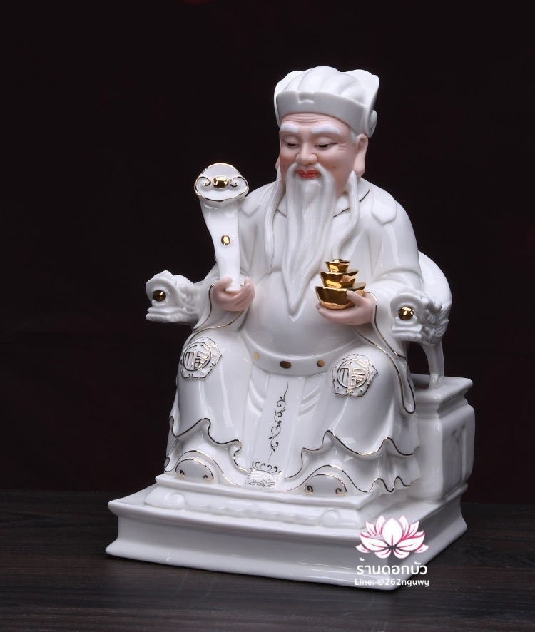 องค์พระแปะกง ปุนเถ้ากง เทพเจ้าที่ตี่จู้เอี๊ยะ เทพแห่งความมั่งคั่งร่ำรวย ปางนั่งบัลลังก์มังกร ขนาด 10/12 นิ้ว