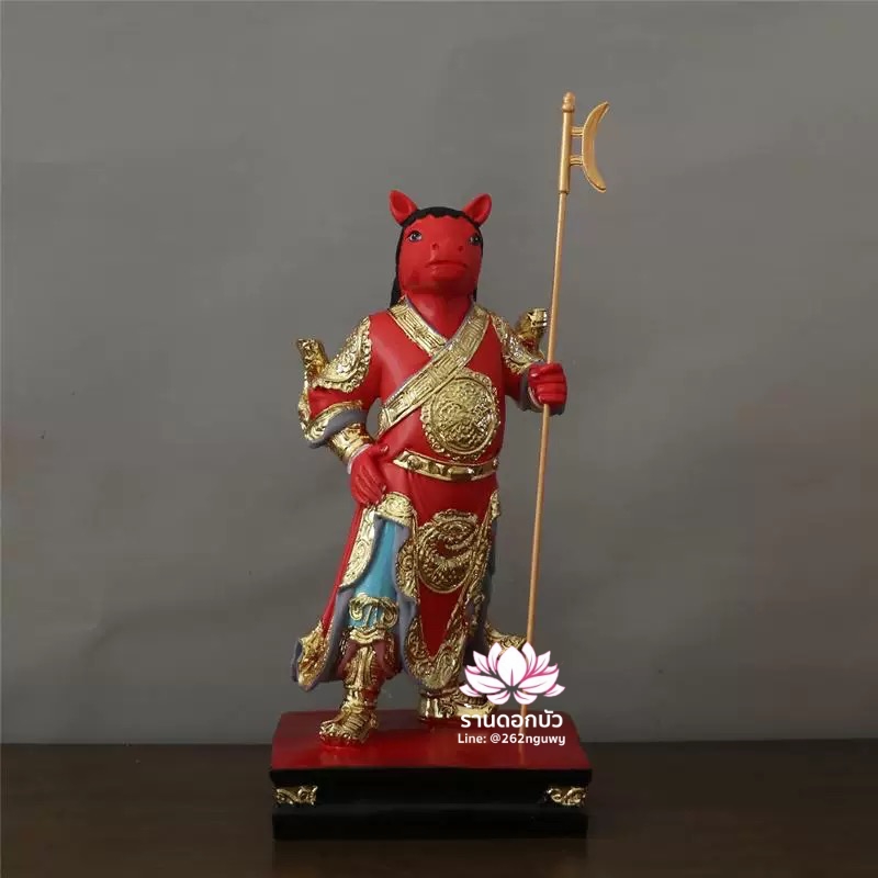 ยมบาลหัววัวหัวม้า ยมทูตหัววัวหน้าม้า งานเรซิ่น ขนาด 12/16 นิ้ว