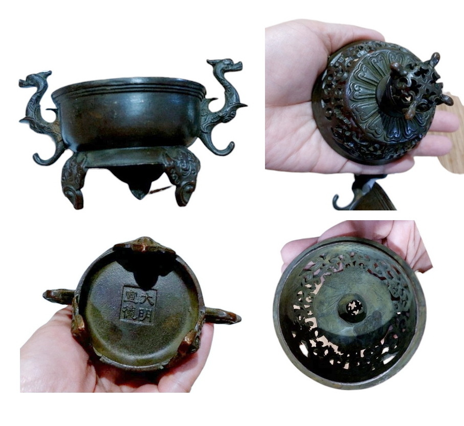 เตากำยาน กระถางกำยาน กระถางธูป ของแต่งบ้านเล็กๆ-BPT088-