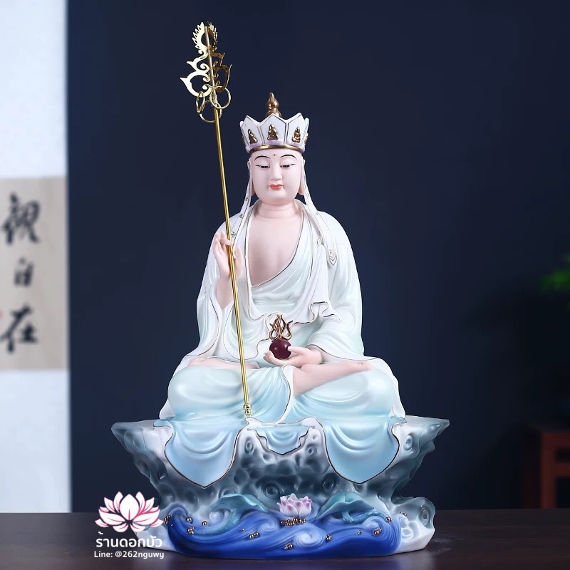 พระพุทธเจ้า (พระยูไล) พระโพธิสัตว์กวนอิม (กวนอิมผ่อสัก) พระกษิติครรภโพธิสัตว์ (ตี่จั่งอ๊วงผ่อสัก) และพระศรีอริยเมตไตรย (หมีเล่อฝอ) ขนาด 16 นิ้ว