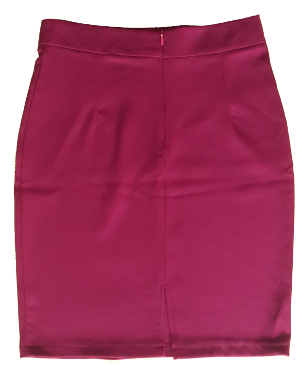 กระโปรงผ้าฮานาโกะ ทรงดินสอ สีเลือดหมู Size 2XL 3XL