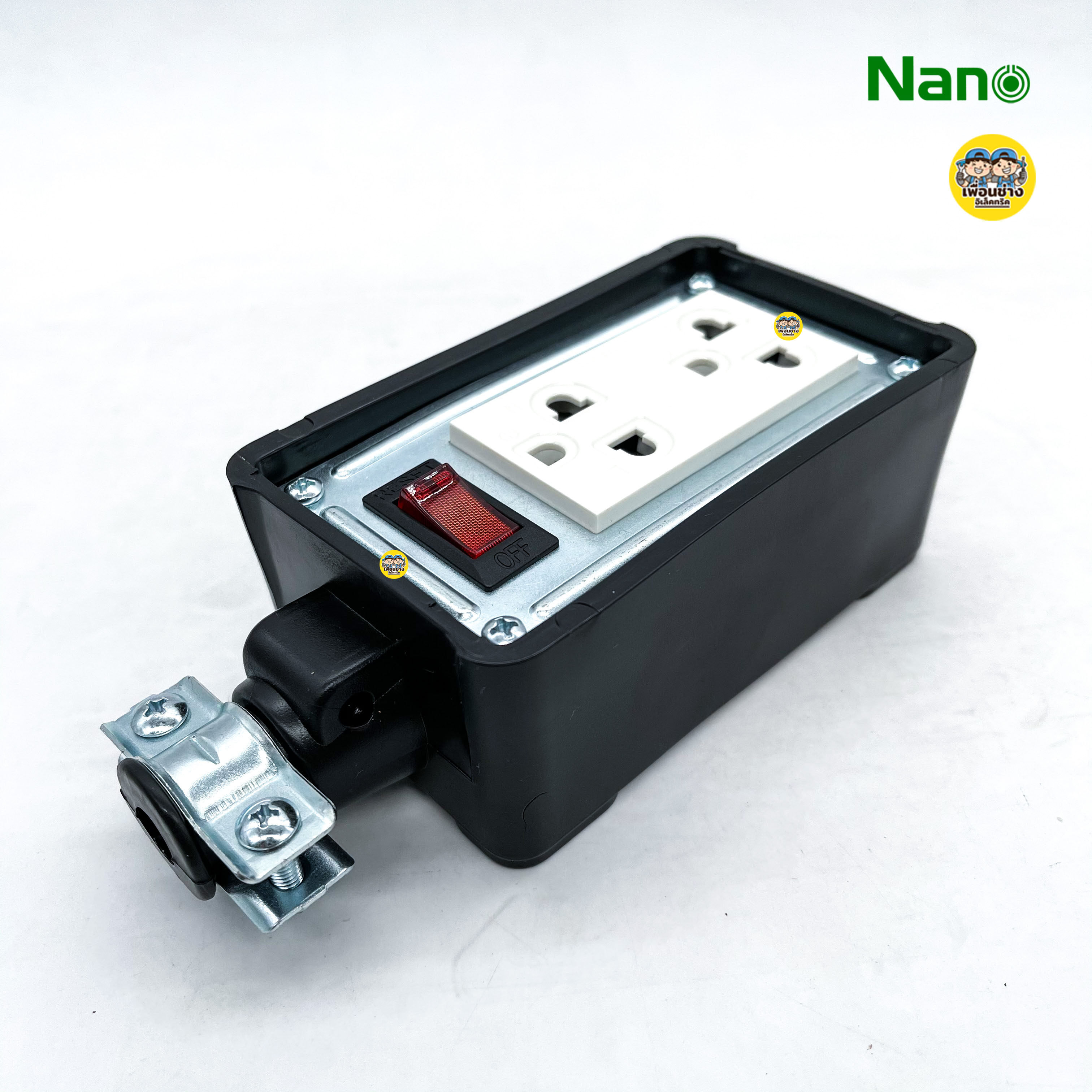 **ทำสาย** NANO บล็อคยาง 2x4 พร้อมสาย ปลั๊กหัวหล่อ บล็อกยาง ปลั๊กพ่วง ปลั๊กสนาม บ็อกยาง ปลั๊กไฟ มอก. รางปลั๊ก VCT 2x1.5 2x2.5