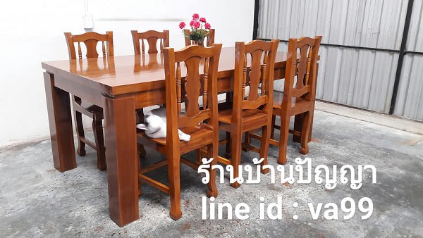 โต๊ะ 1x2 ม.+เก้าอี้เลขเเปด 6 ตัว