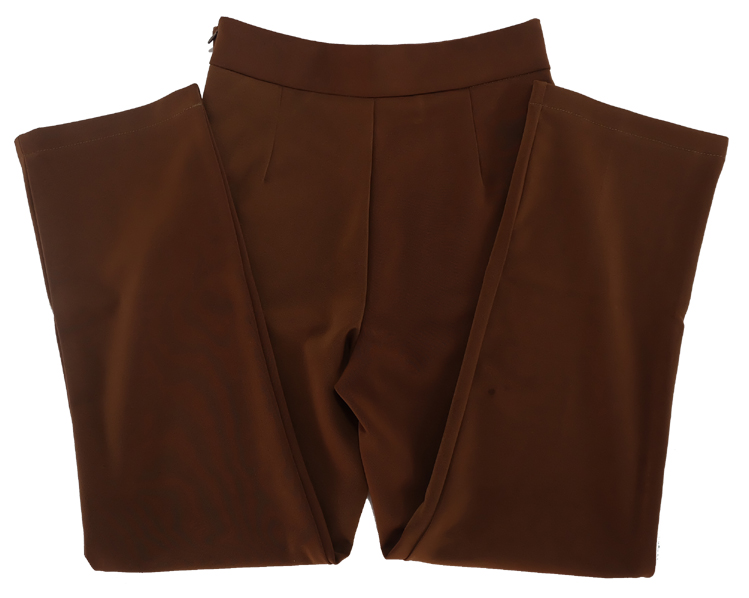 กางเกงขากระบอกเอวสูง ผ้าฮานาโกะ สีน้ำตาลเข้ม Size S M L XL สำเนา