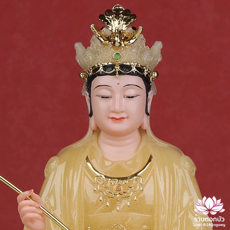 ตี่บ้อเนี่ยเนี้ย ตี่บ้อเหนียวเหนียว พระแม่ธรณีจีน ปางประทับนั่งบัลลังก์ งานหินอ่อนคุณภาพสูง ขนาด 16 นิ้ว