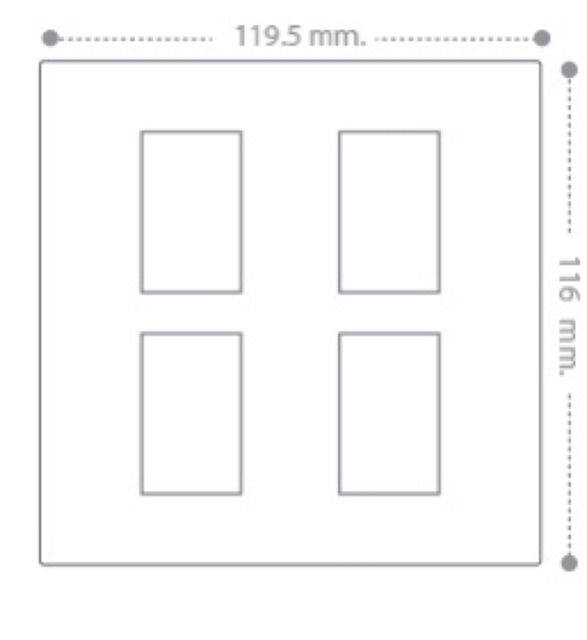 Nano หน้ากาก 4 ช่อง รุ่นใหม่ ขนาด 4X4 สีดำ