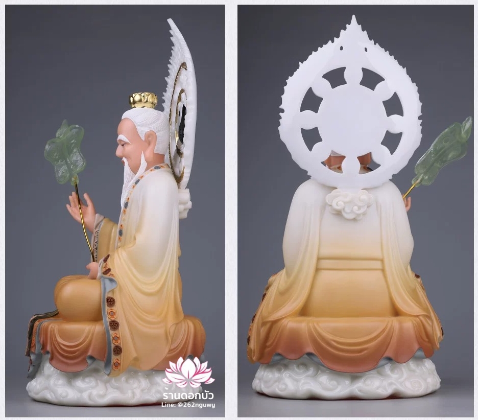 ศาสดาเต๋า ซำเช้งเต๋าจ้อ โตเต็กเทียนจุน หรือไท่ส่องโล้กุ๊น หง่วนซี่เทียนจุน เล็งโป้เทียนจุน งานหินอ่อนคุณภาพสูง ขนาด 12/16/19 นิ้ว