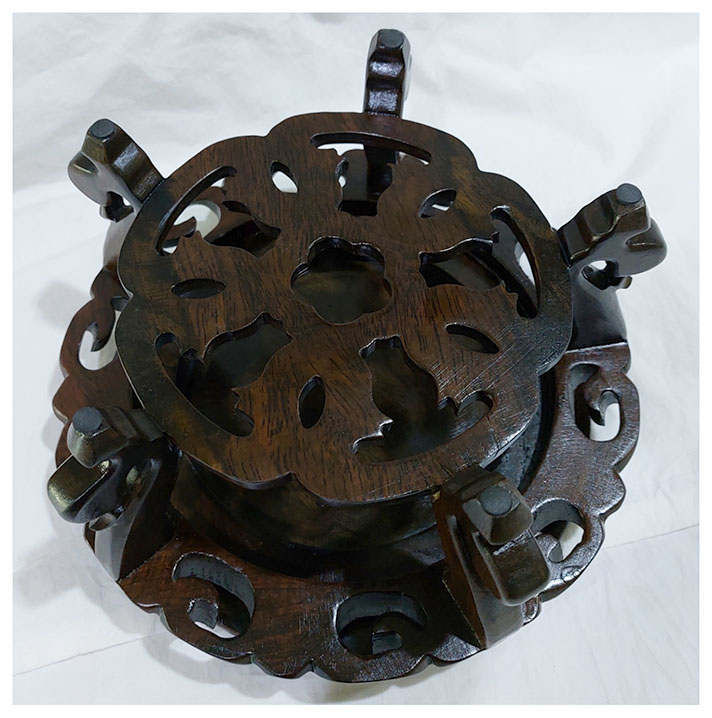 ฐานหรือกี๋ไม้สไตล์จีน ท๊อปประมาณ 22.5cmxสูง14.5cm