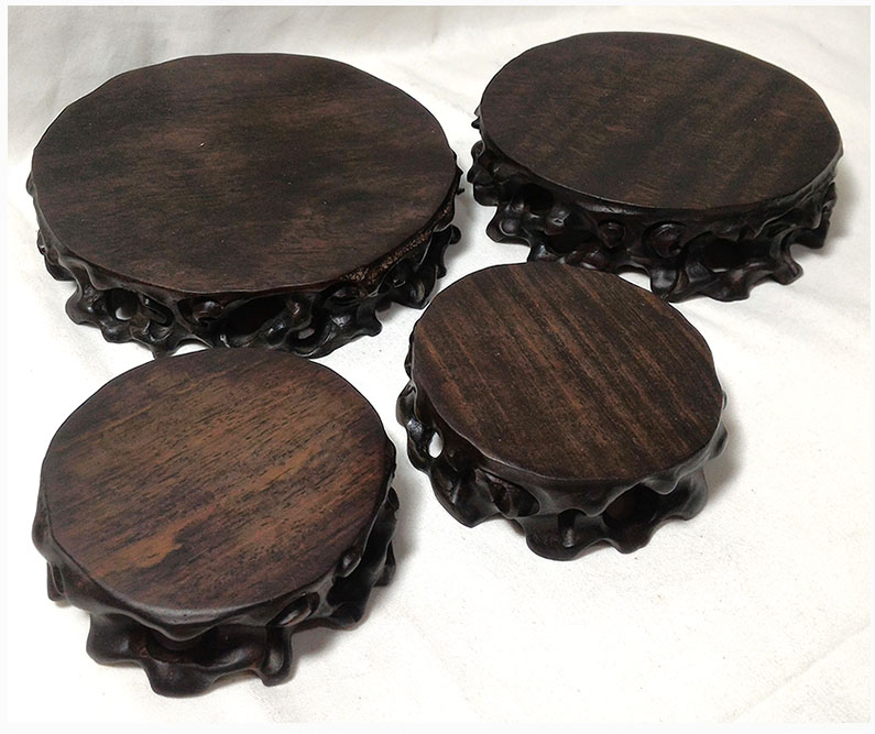 ฐานหรือกี๋ไม้สไตล์จีน ทรงรากไม้ ทรงกลม