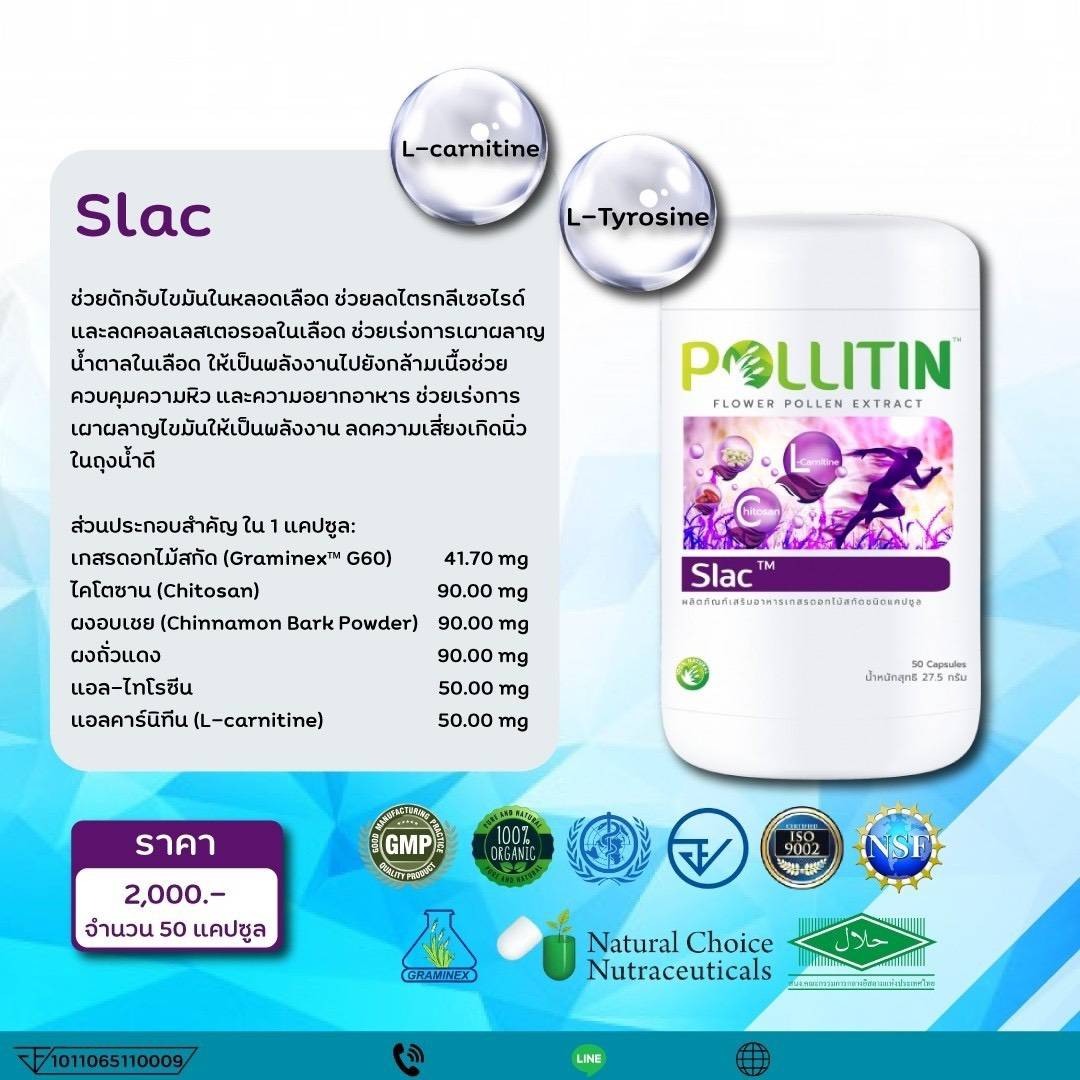 พอลลิติน พอลลิตัน Pollitin Polliton Slac ซแลค(ไขมันส่วนเกิน)