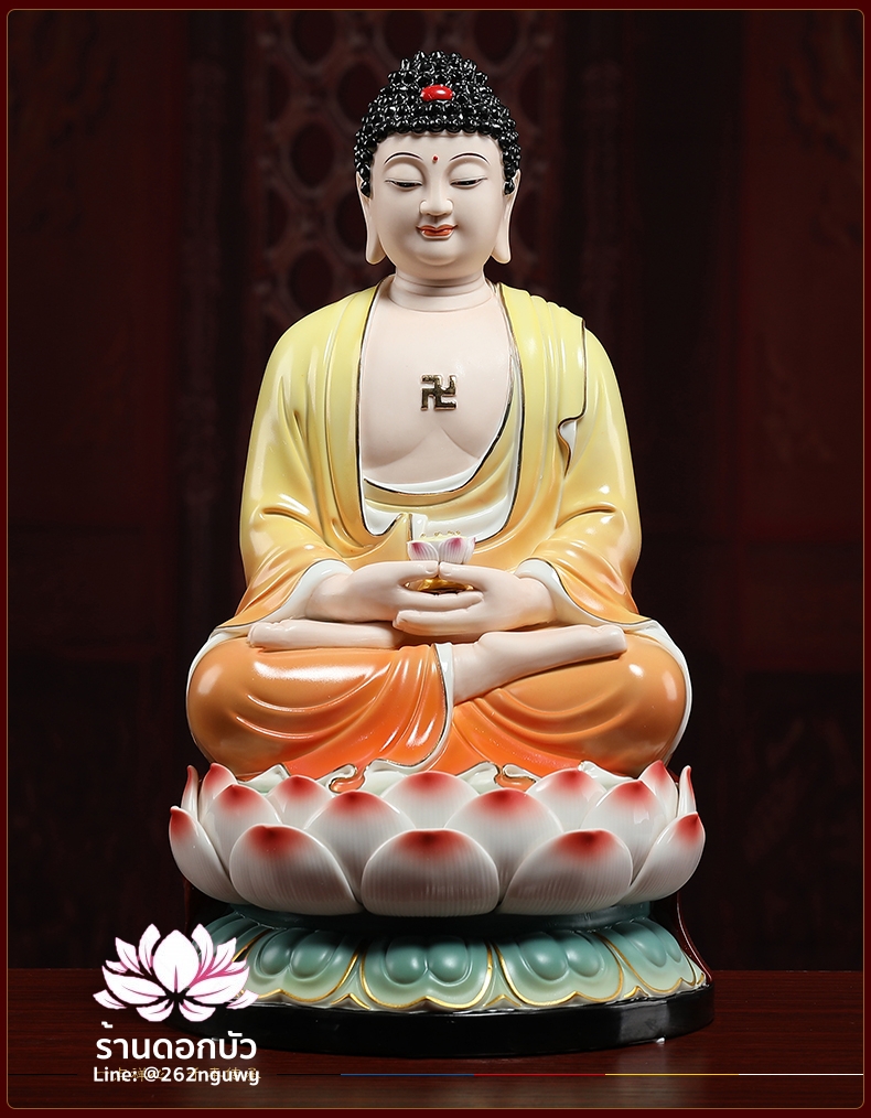 พระพุทธเจ้า (พระยูไล) พระโพธิสัตว์กวนอิม (กวนอิมผ่อสัก) พระมหาสถามปราปต์โพธิสัตว์ (ไต่ซีจี่ผ่อสัก) ขนาด 14 นิ้ว