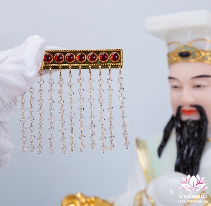 ม่านติดหมวกกิมซิ้น ม่านติดหมวกเทวรูปจีน