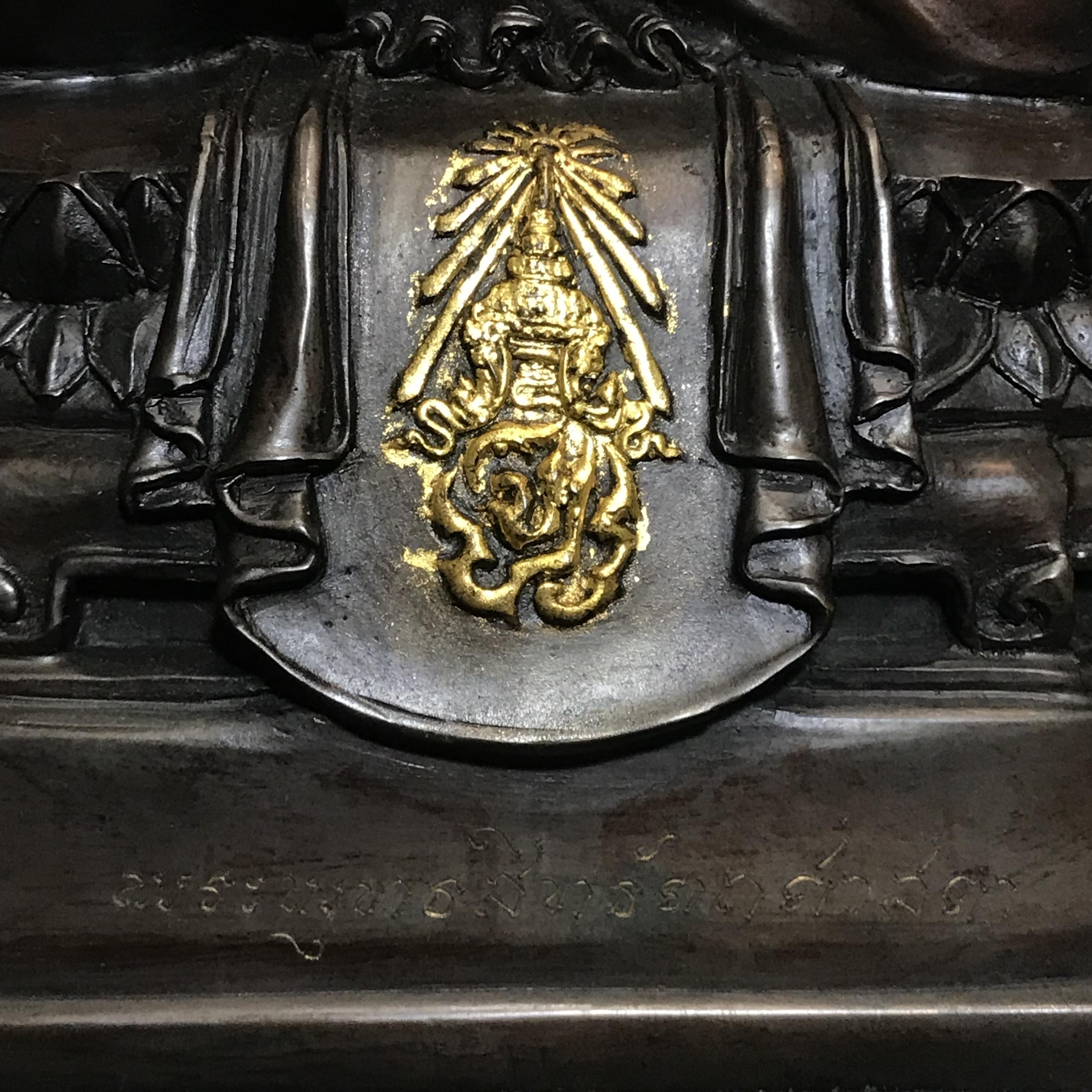 พระพุทธสิทธัตถศาสดา 100 ปี กรมบัญชีกลาง พ.ศ.2533(รุ่นแรก) เนื้อโลหะสำริด รมมันปู หน้าตัก 5.9 นิ้ว (พิธีใหญ่ ศิลป์สวย หายาก)