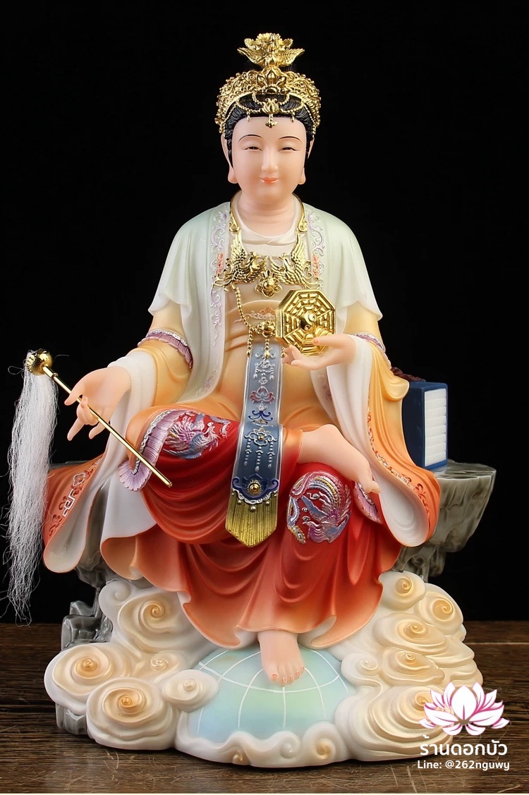 ตี่บ้อเนี่ยเนี้ย ตี่บ้อเหนียวเหนียว พระแม่ธรณีจีน ปางประทับนั่งบัลลังก์ งานหินอ่อนคุณภาพสูง ขนาด 12/16/19/26 นิ้ว