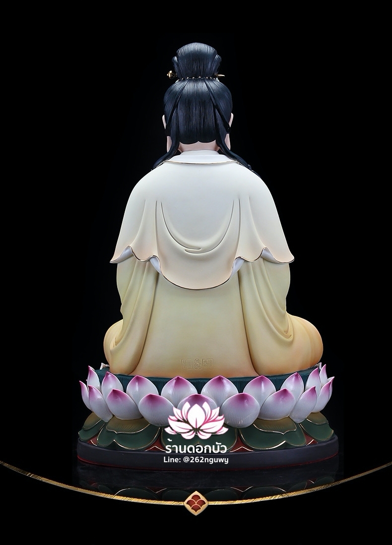 พระมหาสถามปราปต์โพธิสัตว์ ไต่ซีจีผ่อสัก ปางประทับนั่งดอกบัว งานกระเบื้องฮกเกี้ยน ขนาด 12/16/19 นิ้ว