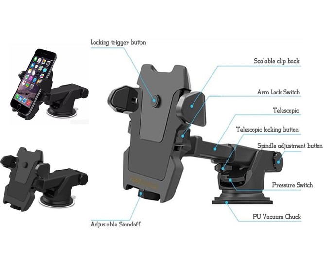 แท่นจับโทรศัพท์สมาร์ทโฟน 360 องศาสำหรับรถยนต์สินค้าพร้อมส่ง