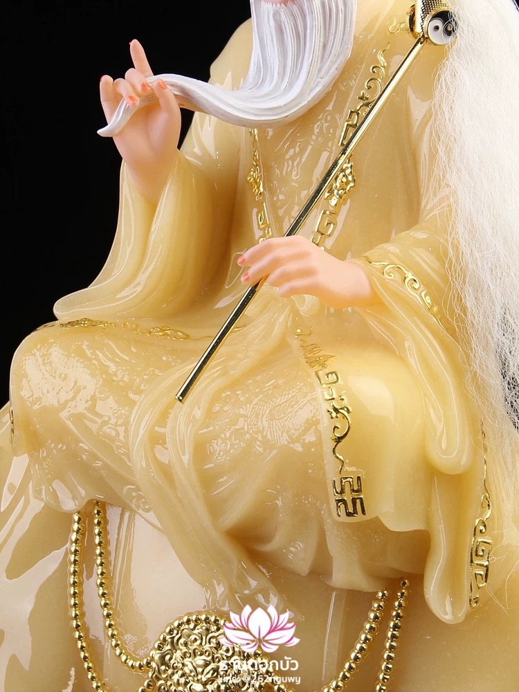 ไท่เสียงเหล่ากุง ไท่ส่องโล้กุ๊น ไท้ซังเหล่าจวิน หรือเล่าจื้อ ปางประทับนั่งขี่วัว งานหินอ่อนคุณภาพสูง ขนาด 16/19/26 นิ้ว