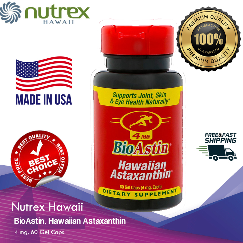Nutrex Hawaii, BI0ASTIN Hawaiian Astaxanthin, 4 mg, 60 Gel Caps