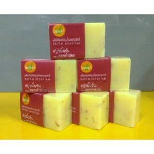 สบู่ใบว่านขมิ้นชัน+ดอกคำฝอย30g(แพ็ค12ก้อน)