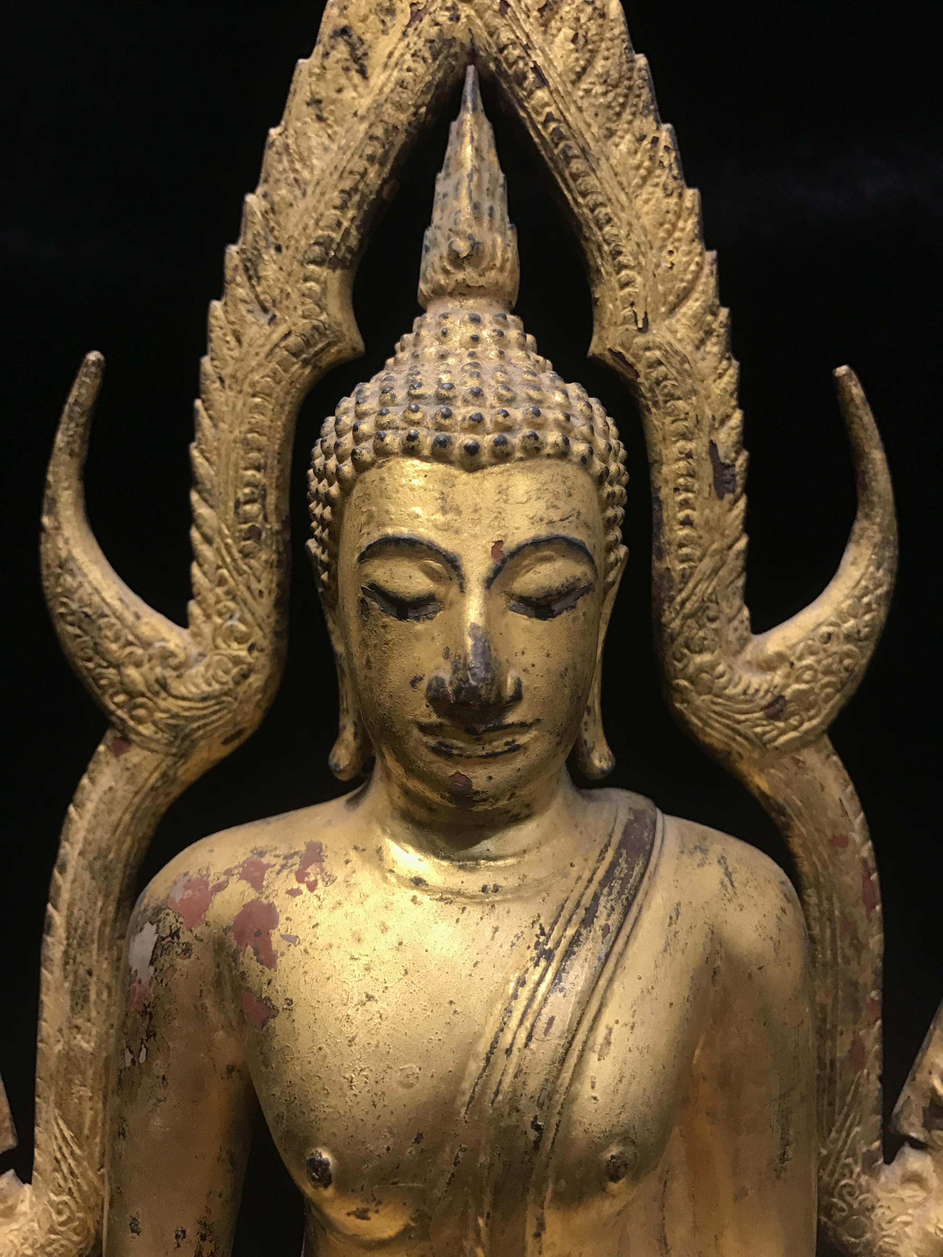 พระพุทธชินราช มวก. วัดเบญจมบพิตร ปี 2519 หน้าตัก 5.9 นิ้ว หล่อดินไทย ปิดทองเดิม(ในหลวงรัชกาลที่9และราชินีเสด็จฯเททอง)