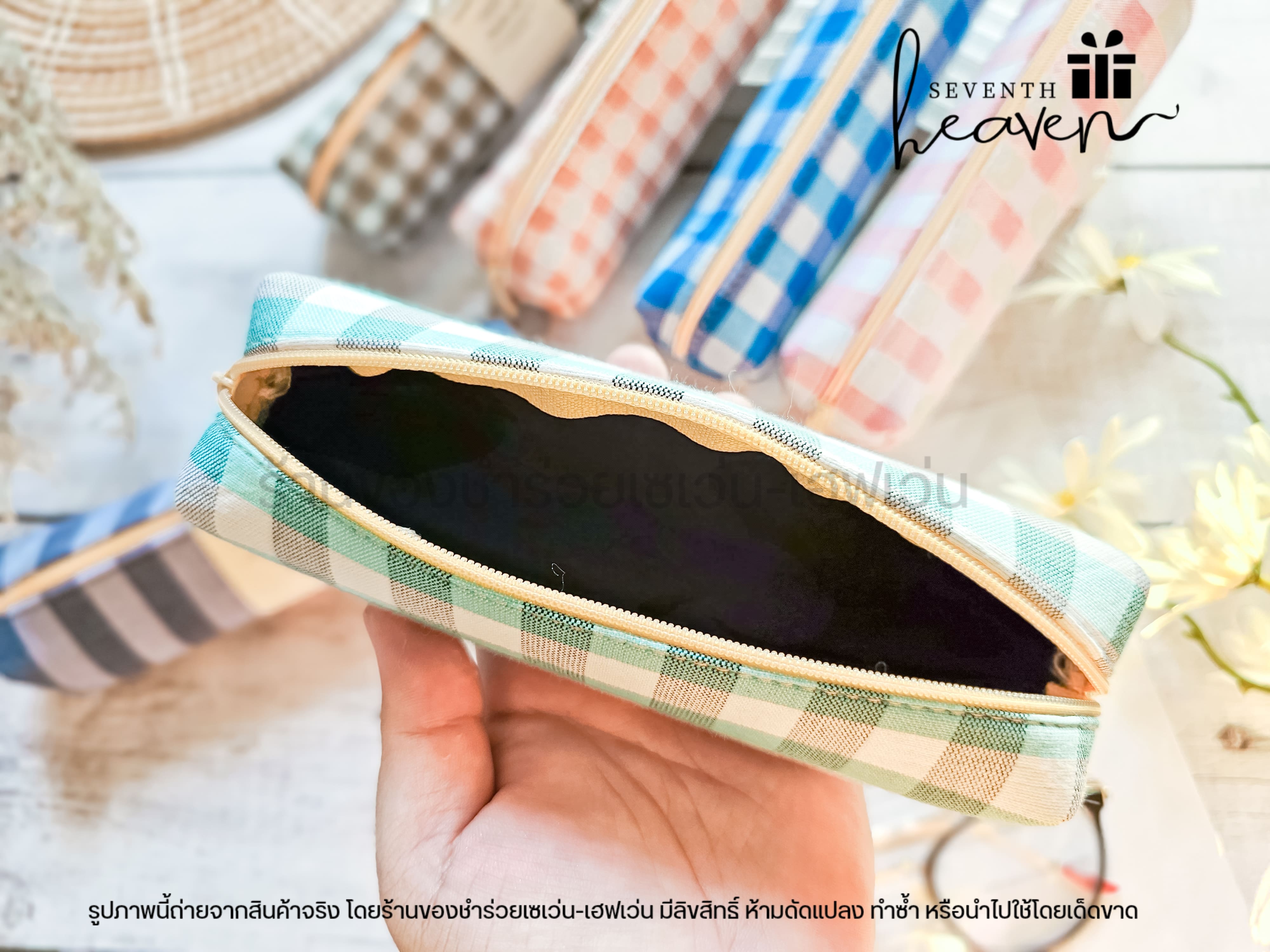 ของชำร่วยงานศพ กระเป๋าผ้าขาวม้าแท้ บุฟองน้ำแข็งอยู่ทรง