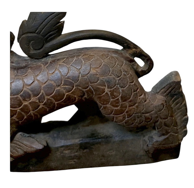 ไม้แกะสลักเก่า-สิงห์เศิลป์พม่า(ไม้แกะสลักประดับเกวียน)