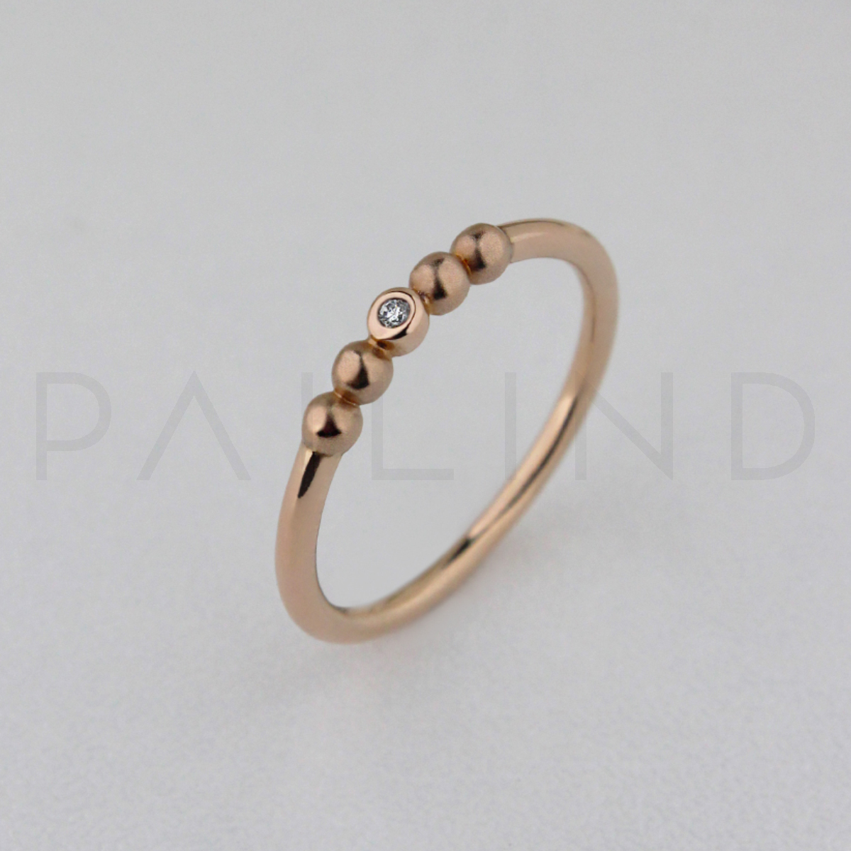 แหวนเงินชุบ Rose Gold ประดับเพชรแท้