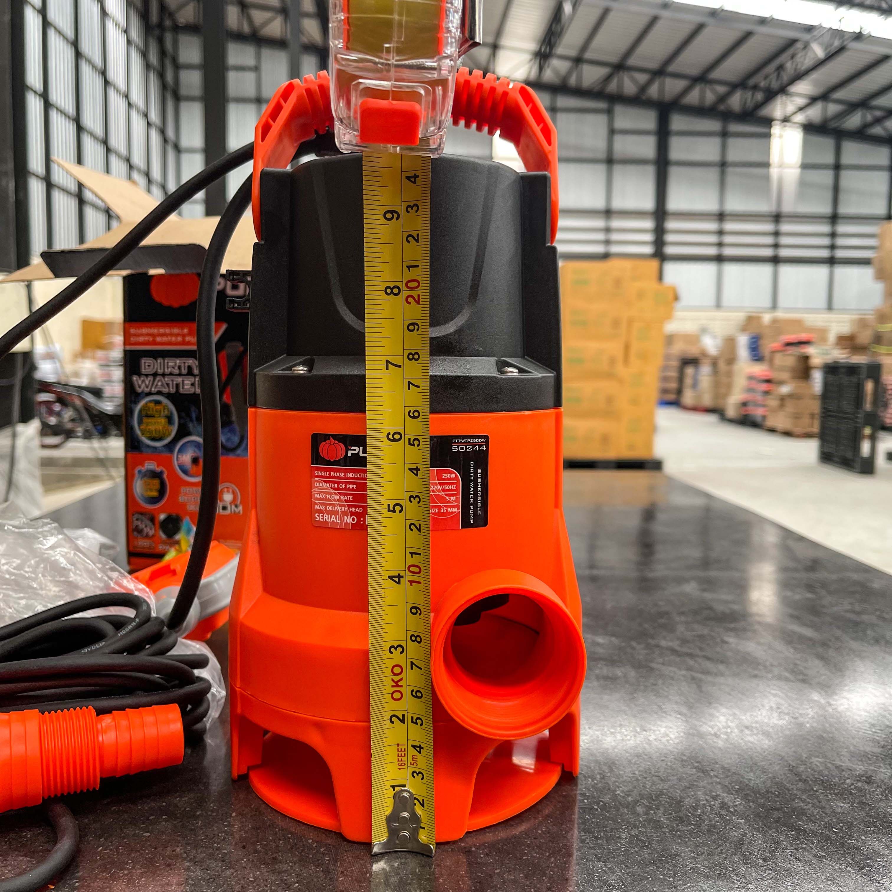 Pumpkin ปั๊มน้ำ ไดโว่ พัมคิน 250W ปั๊มแช่ ดูดน้ำสกปรก ปั๊มดูดน้ำ พร้อมสวิตซ์ลูกลอย 50244 ปั๊มไดโว่