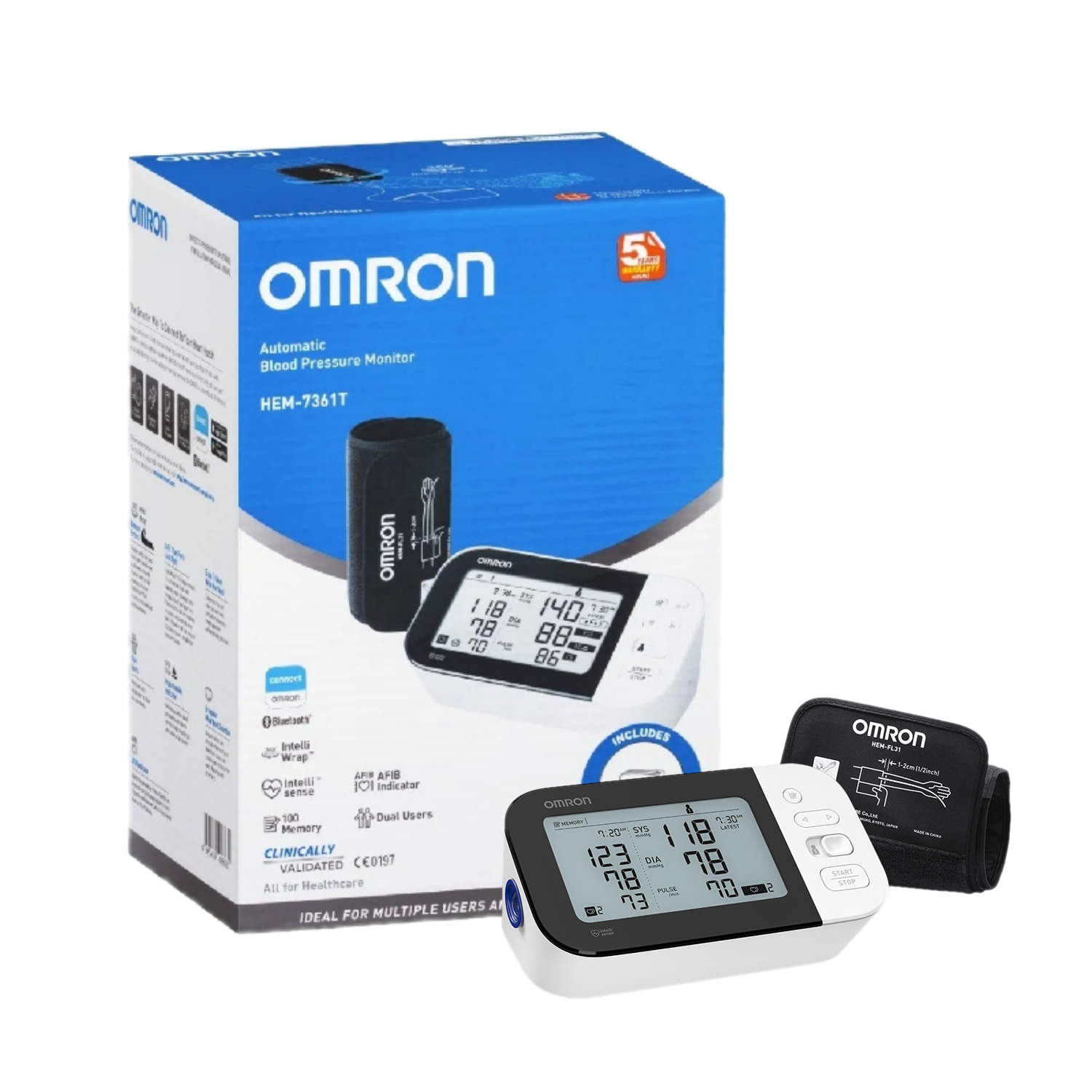 Omron HEM-7361T-AP เครื่องวัดความดัน.