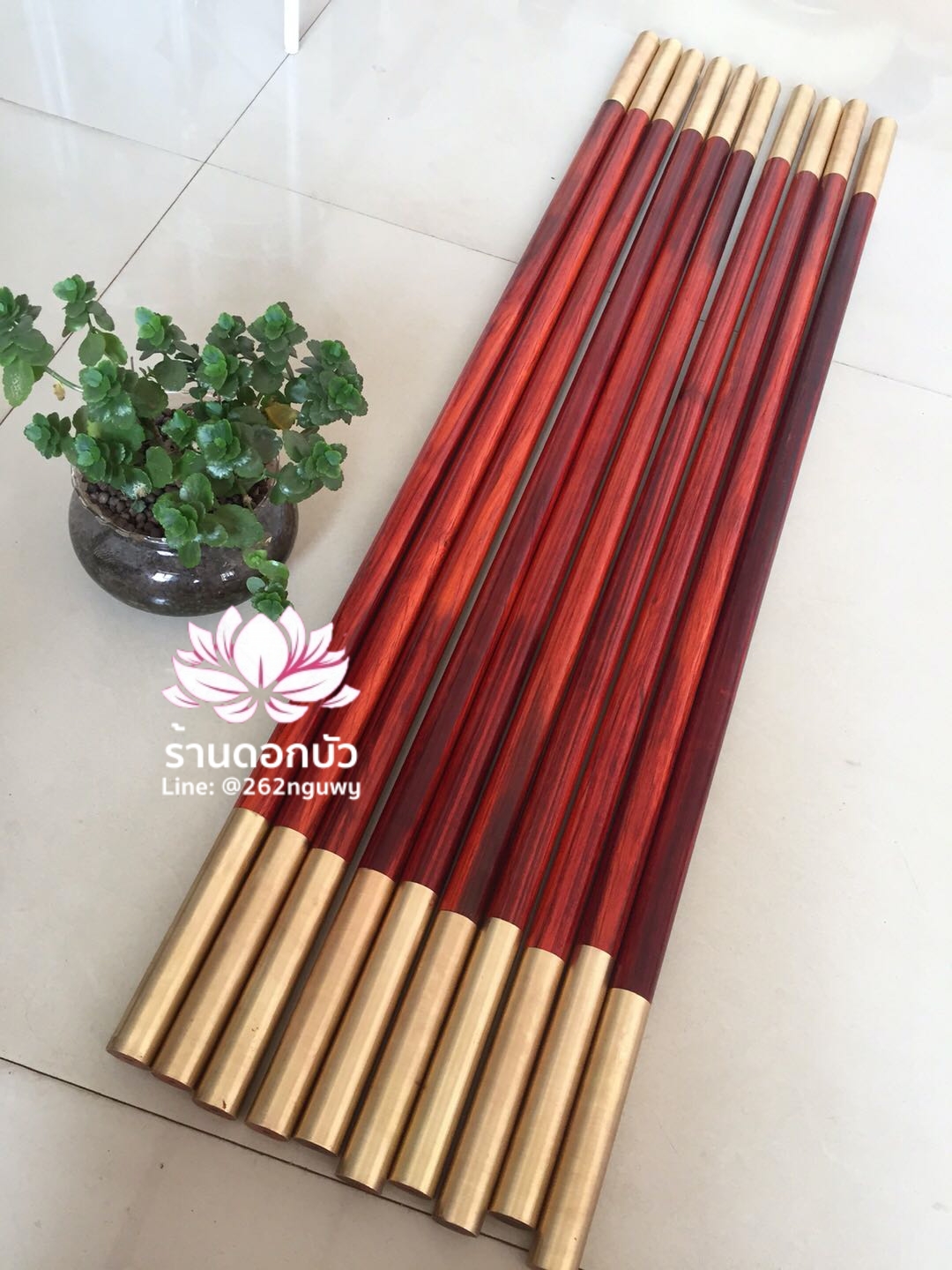 ไม้กระบอง กระบองเห้งเจียสำหรับร่างทรง อาวุธเทพเจ้าจีน อาวุธม้าทรง ไม้จันทร์แดง