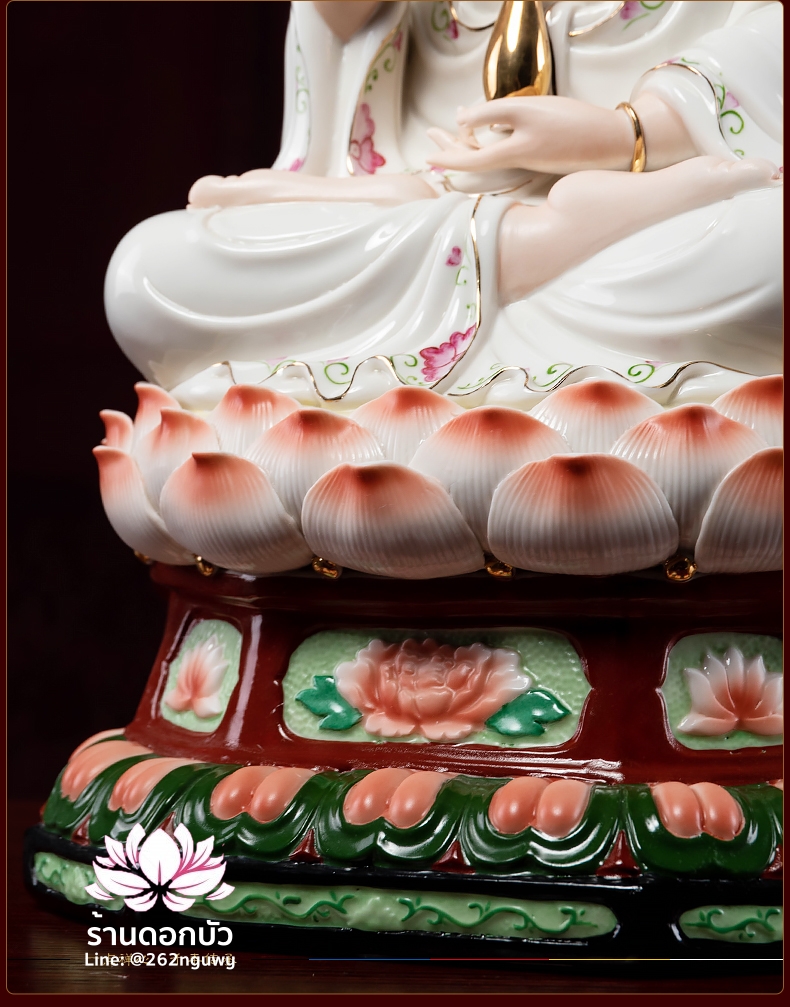 พระพุทธเจ้า (พระยูไล) พระโพธิสัตว์กวนอิม (กวนอิมผ่อสัก) พระมหาสถามปราปต์โพธิสัตว์ (ไต่ซีจี่ผ่อสัก) ขนาด 18 นิ้ว