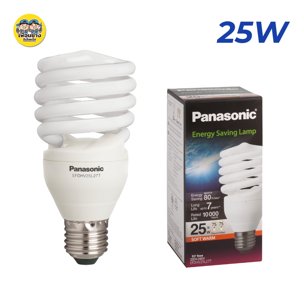 Panasonic หลอดตะเกียบ ประหยัดไฟ ทอร์นาโด หลอดไฟ E27 ขั้วเกลียว 14w 18w 23w 15w 25w พานาโซนิค