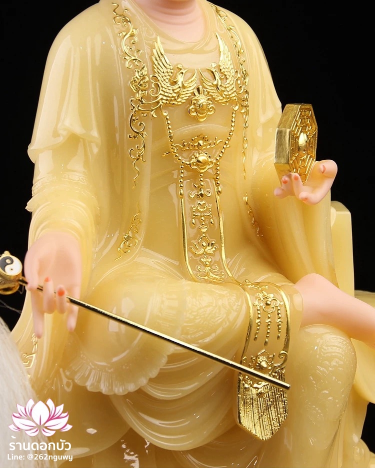 ตี่บ้อเนี่ยเนี้ย ตี่บ้อเหนียวเหนียว พระแม่ธรณีจีน ปางประทับนั่งบัลลังก์ งานหินอ่อนคุณภาพสูง ขนาด 12/16/19/26 นิ้ว