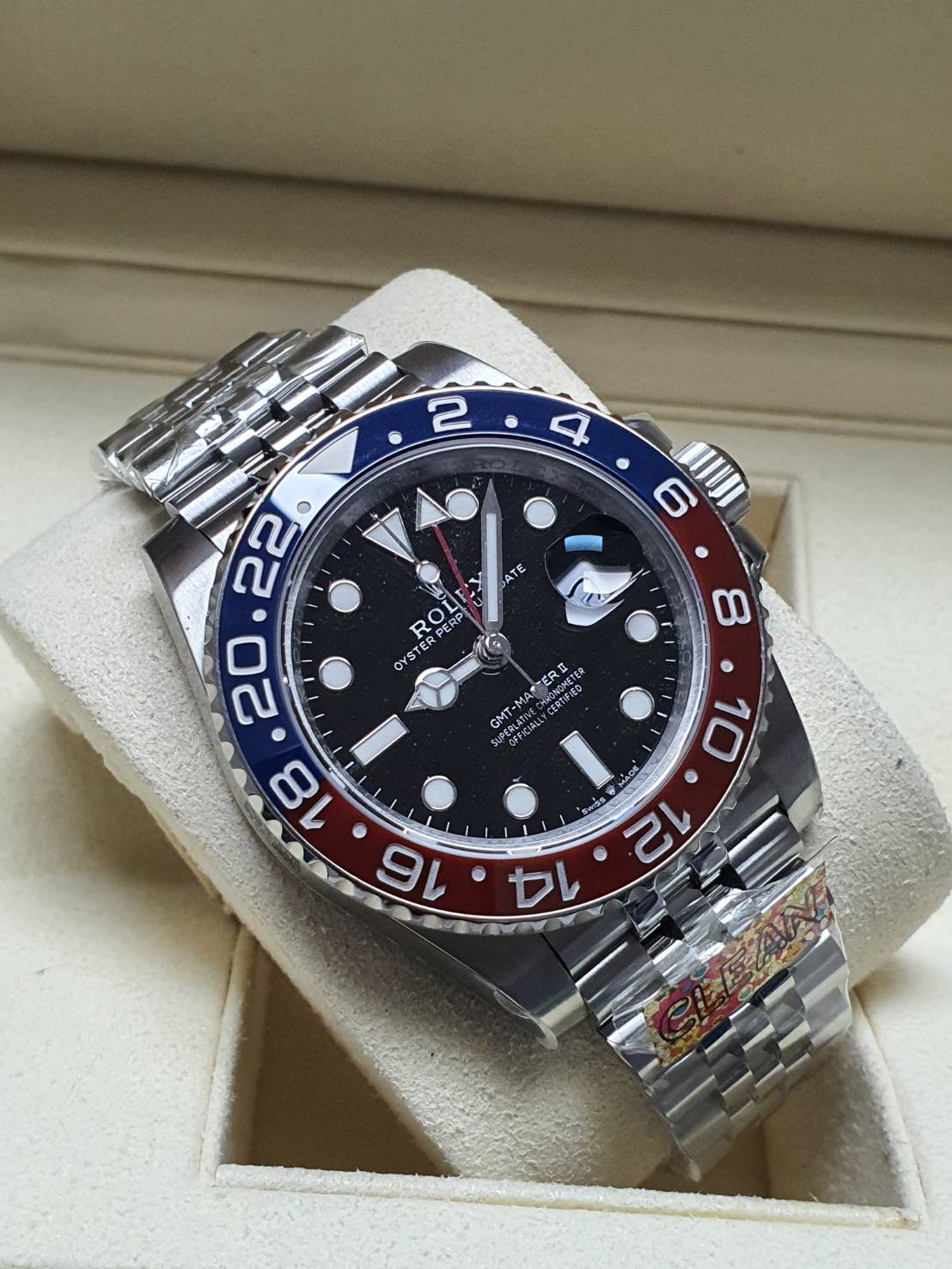 PRE-ORDER ROLEX GMT MASTER II PEPSI CLEAN FACTORY (40MM.) กลไกโคลน ROLEX 3186