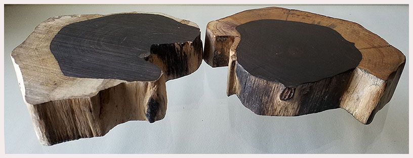 ฐานไม้มะเกลือ(African Ebony) หนา 3cm แบบที่1ตัดเว้า (ตัวอย่าง)