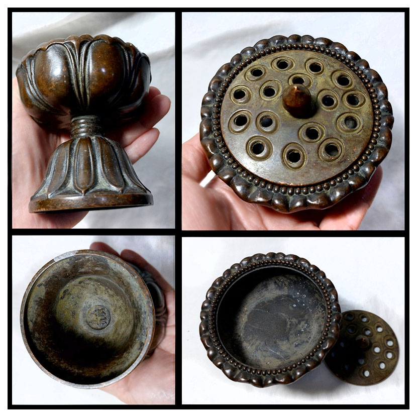 กระถางธูปกำยาน เตากำยาน รูปทรงดอกบัว ขนาดเล็ก