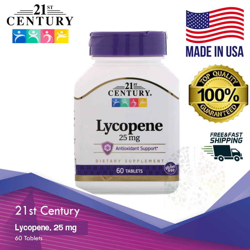 21st Century, Lycopene, 25 mg, 60 Tablets ไลโคปีน 25 มก. 60 เม็ด