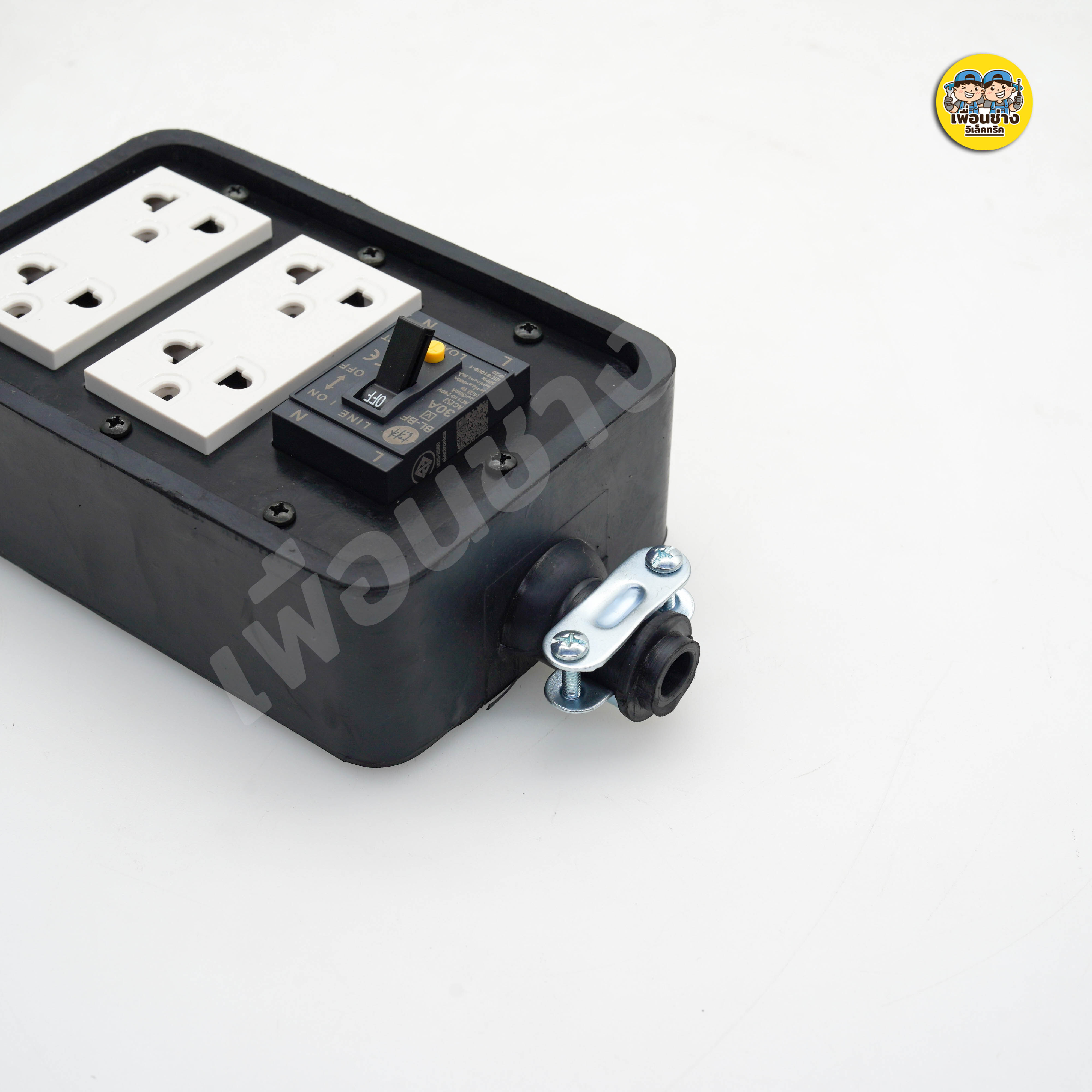 *ทำสาย* บล็อกยาง กันดูด กันรั่ว 4x6 RCCB พร้อมสาย 3x2.5 ยางพาราแท้ JPS เบรกเกอร์กันดูด ปลั๊กพ่วง shihlin