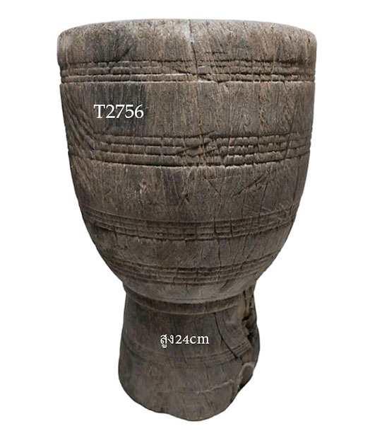 ครกไม้เก่า แบบไม่มีหูจับ (ไม่มีสาก)