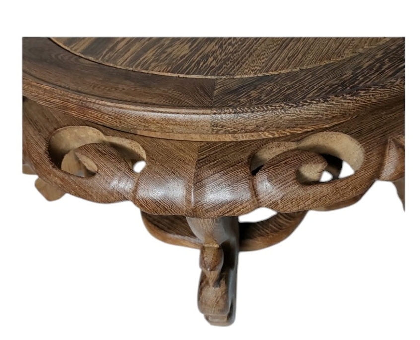 กี๋หรือฐานไม้ ทรงกลม ขานก(เคลือบด้าน)-BPT0449-